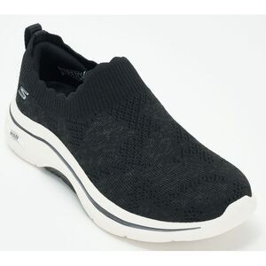 Skechers Women's Sz 7 Go Walk Arch Fit . Knit Slip-Ons Black A687215